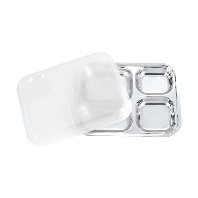 小四格带盖快餐盘