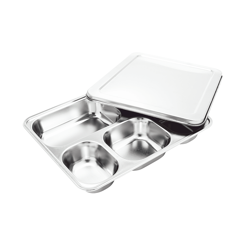 深五格外送带盖快餐盘