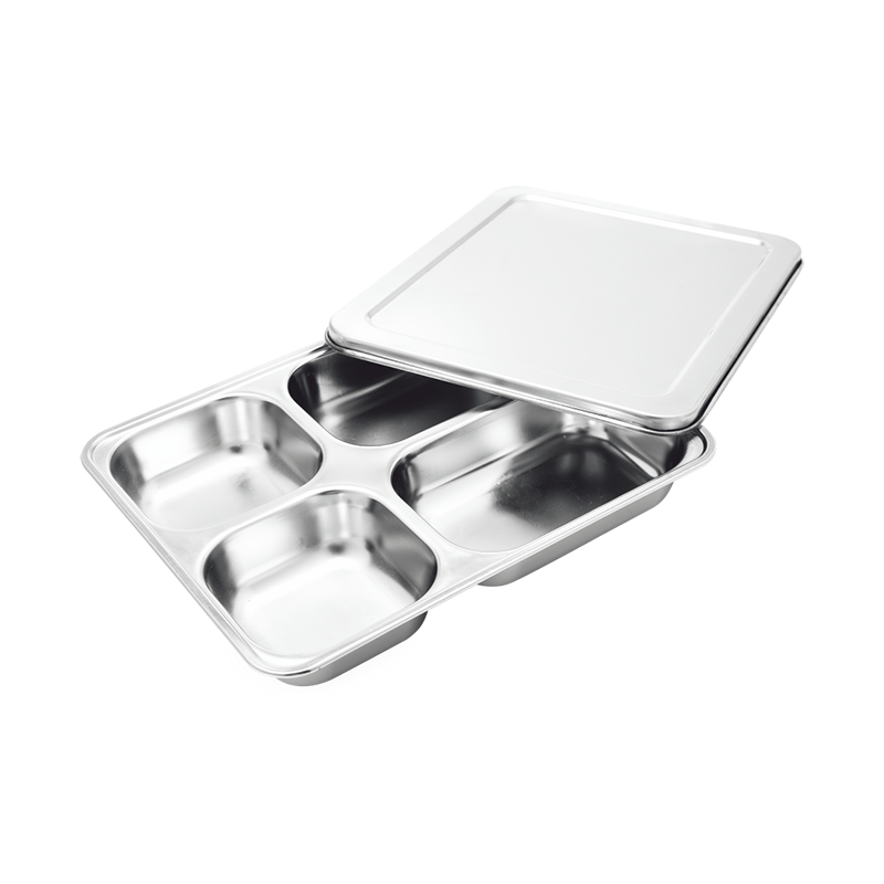 深四格外送带盖快餐盒