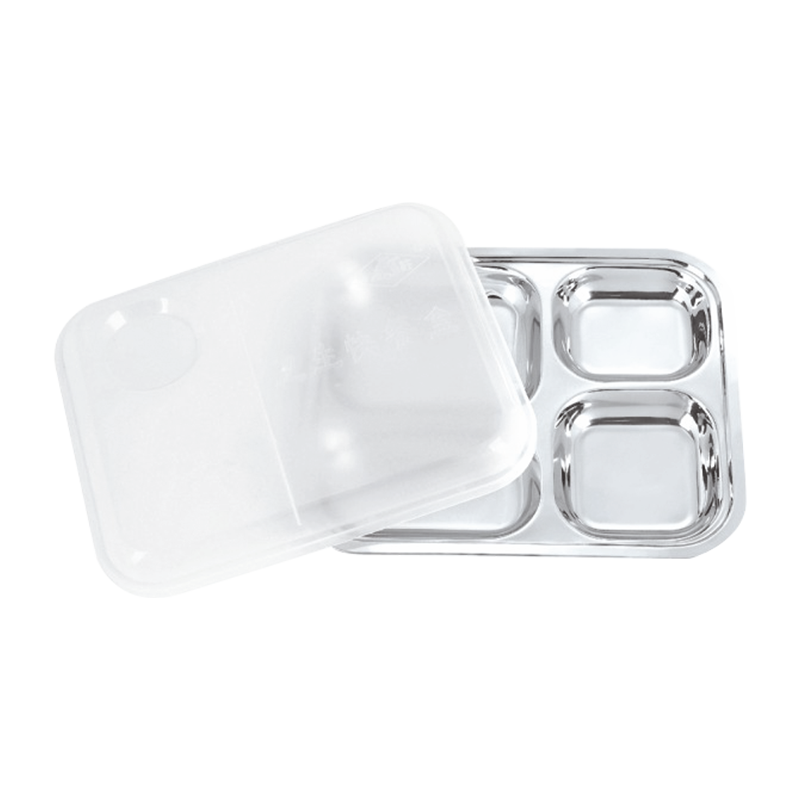 小四格带盖快餐盘